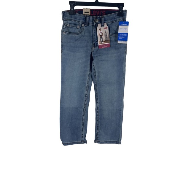 Levis 514 Jeans Boy's Size 6 Blue Straight Regular Stretch Light Wash Denim NWT - Picture 1 of 10
